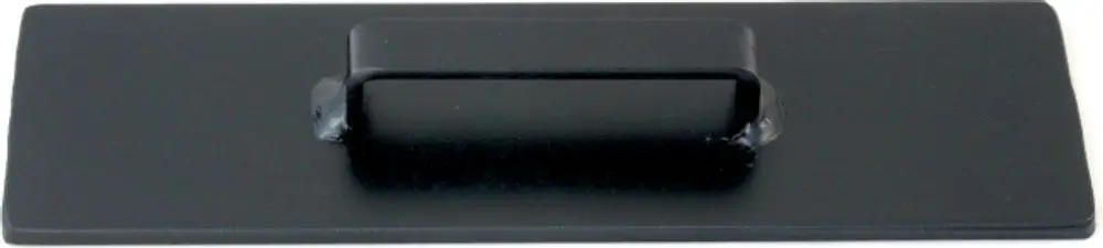 Black metal cleaning plate with a central handle, designed for use with certain floor cleaning equipment. Compatible with Wolf products.
